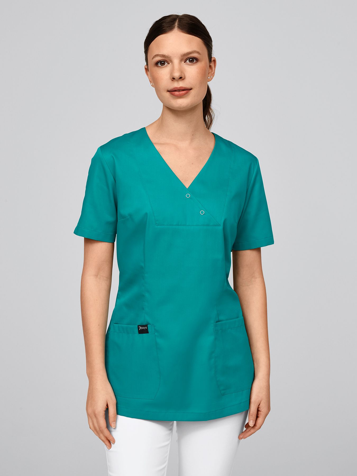 Tunique médicale à encolure V – 2 boutons-pression LAMIA