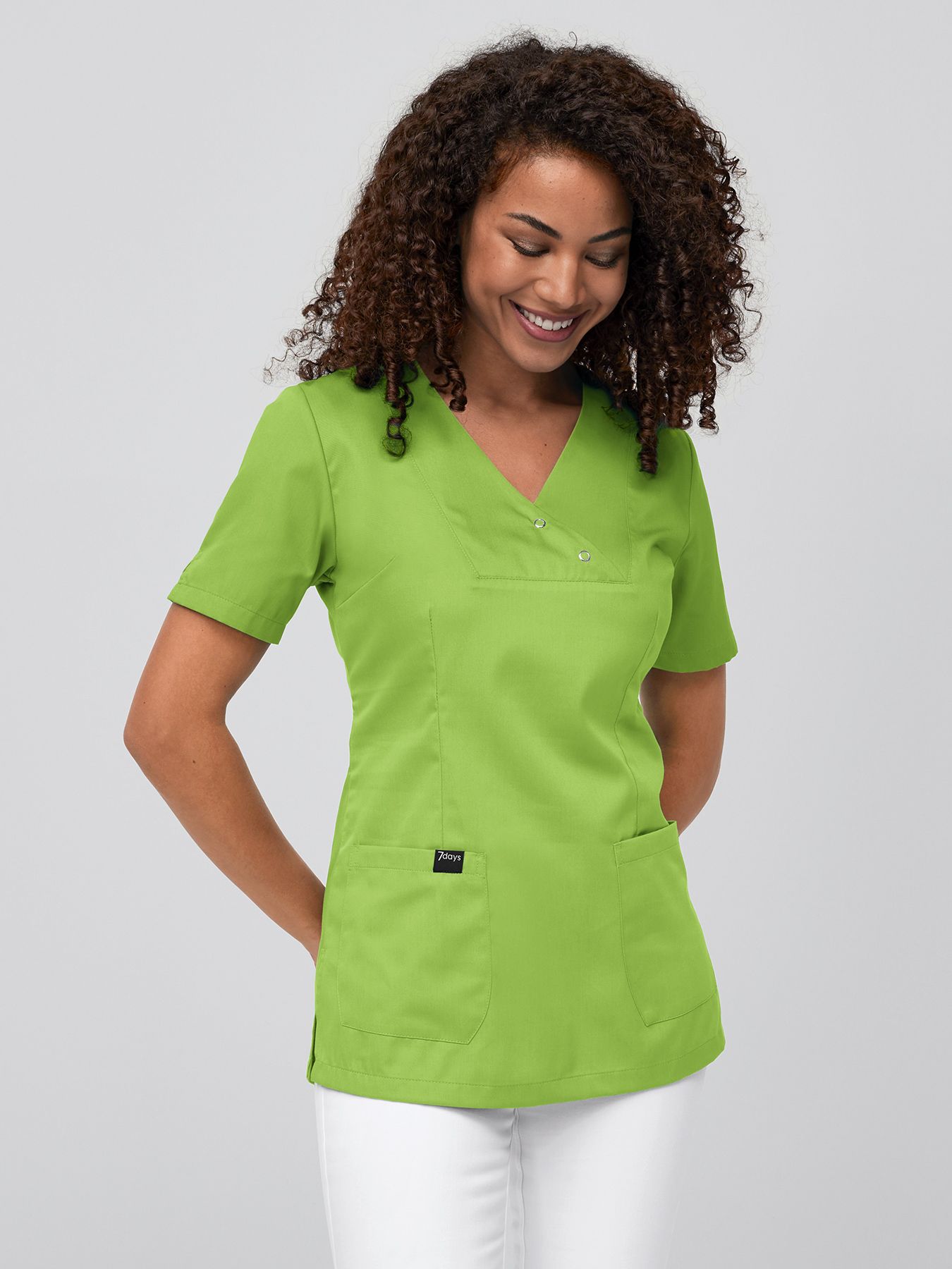 Tunique médicale à encolure V – 2 boutons-pression LAMIA
