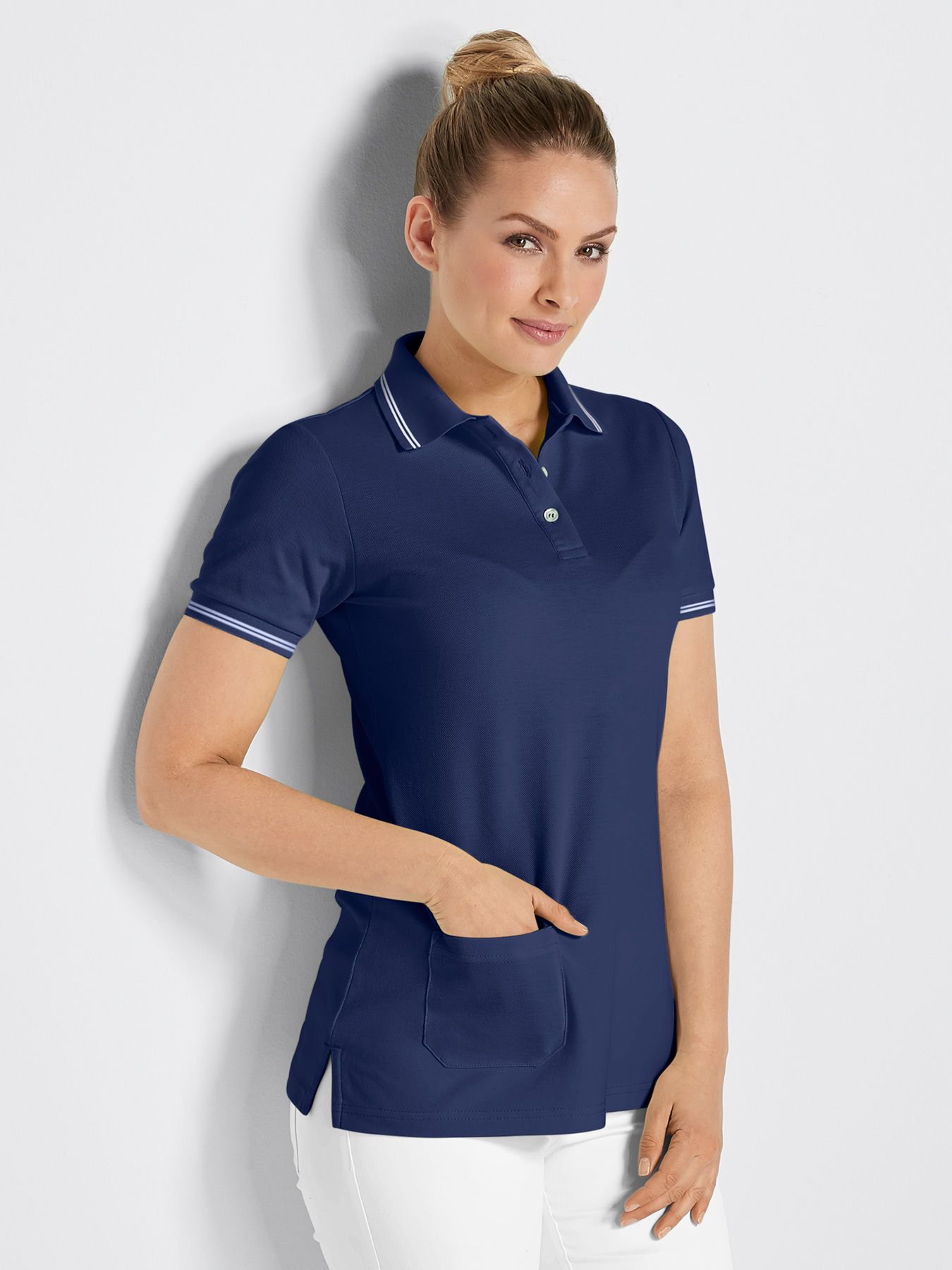 Polo femme en maille piquée – avec poche