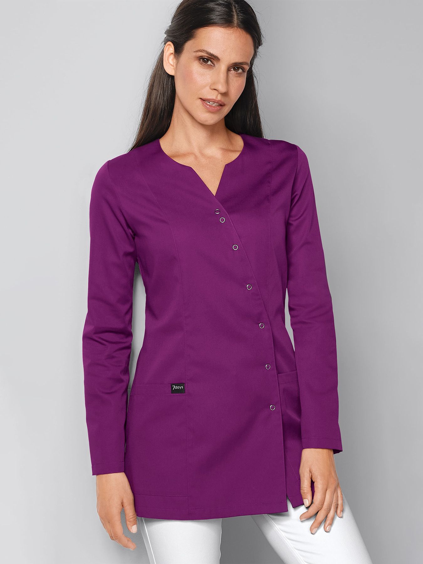 Blouse médicale avec boutonnière à pressions